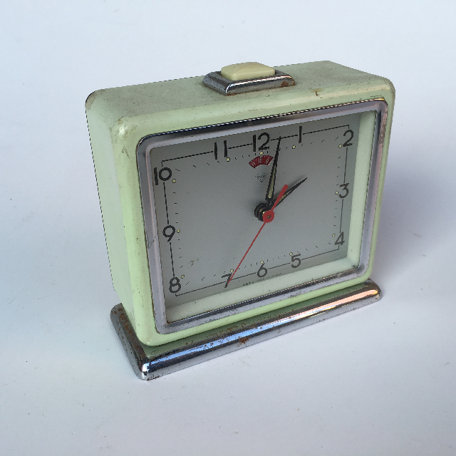 CLOCK, Alarm - Pale Green Deco